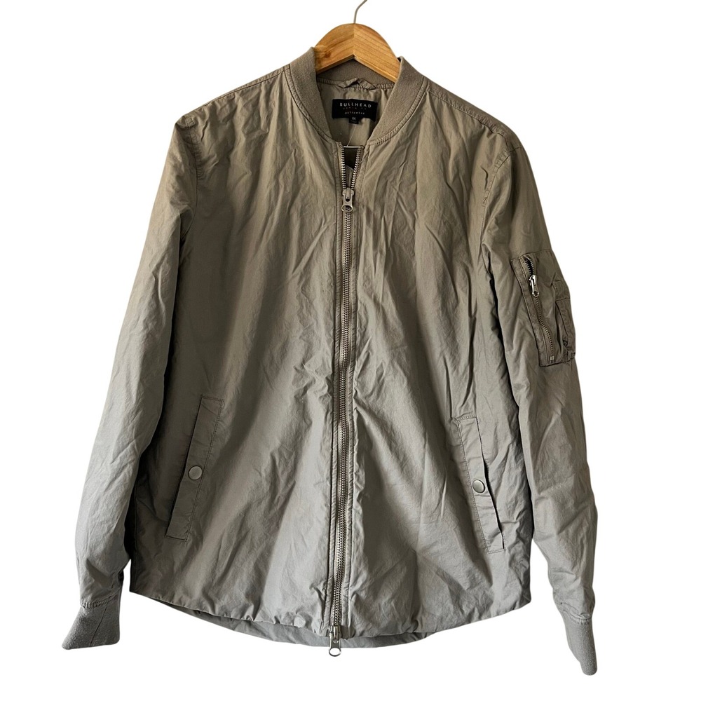 Bullhead Denim Co Outerwear Bomber Jacket Mens Size M Gray‎ Casual